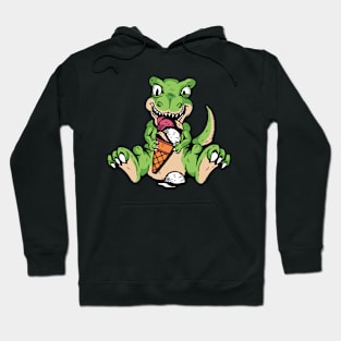 T-Rex Dinosaur Eating Ice Cream Hoodie